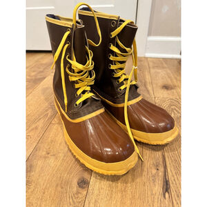 Men’s Vintage Sorel Arctic Pac Winter Boots Size 14 Brown Yellow